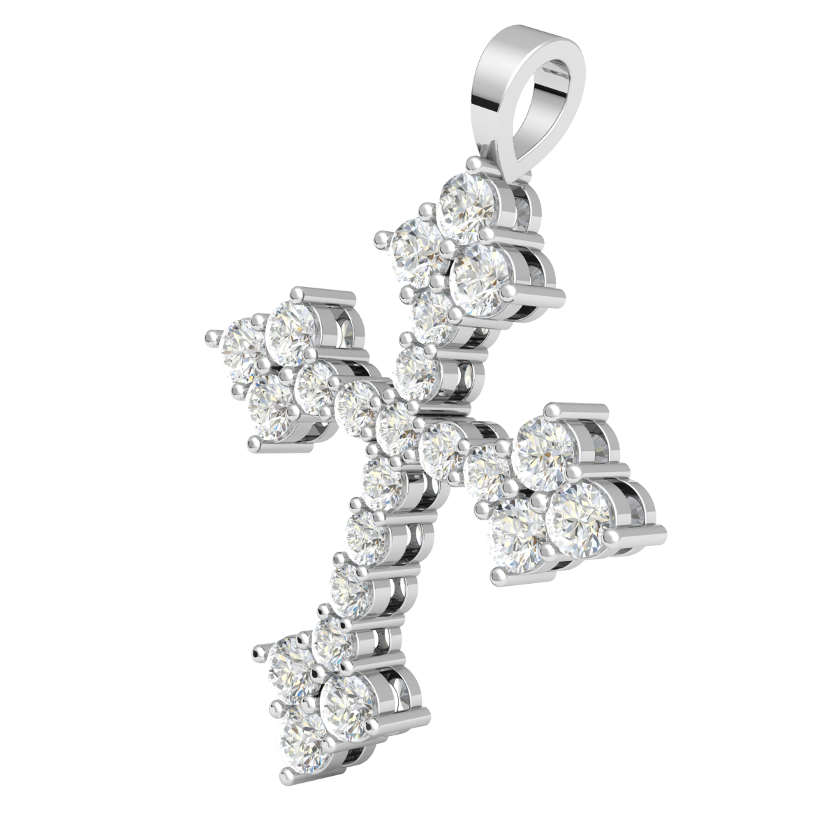 Real 1.4ctw Round Diamond Cross Charm 14k Gold Pendant For Women eBay