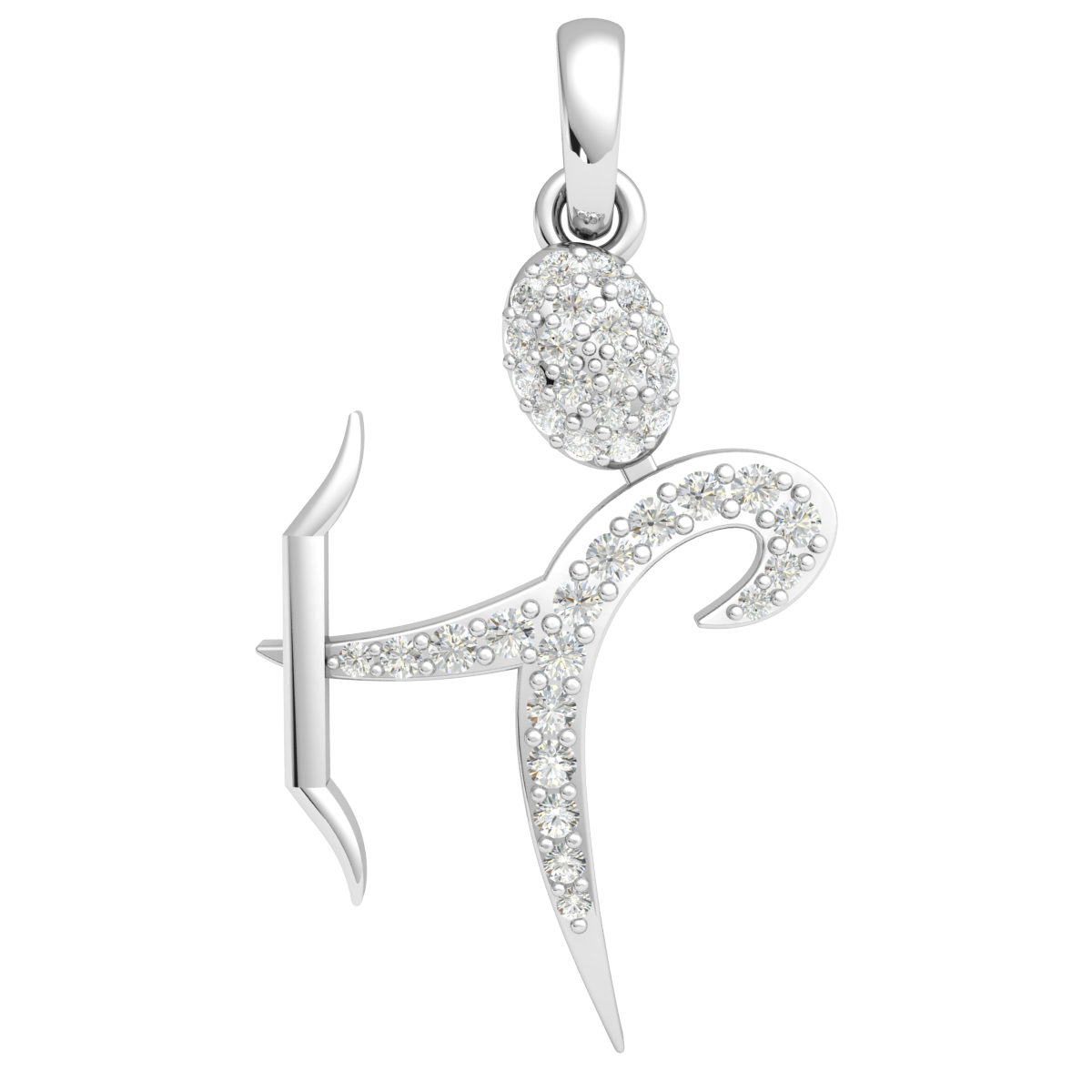 0.3 ctw Round Natural Diamond Pendant Ladies Karate Man 18k Gold H SI2