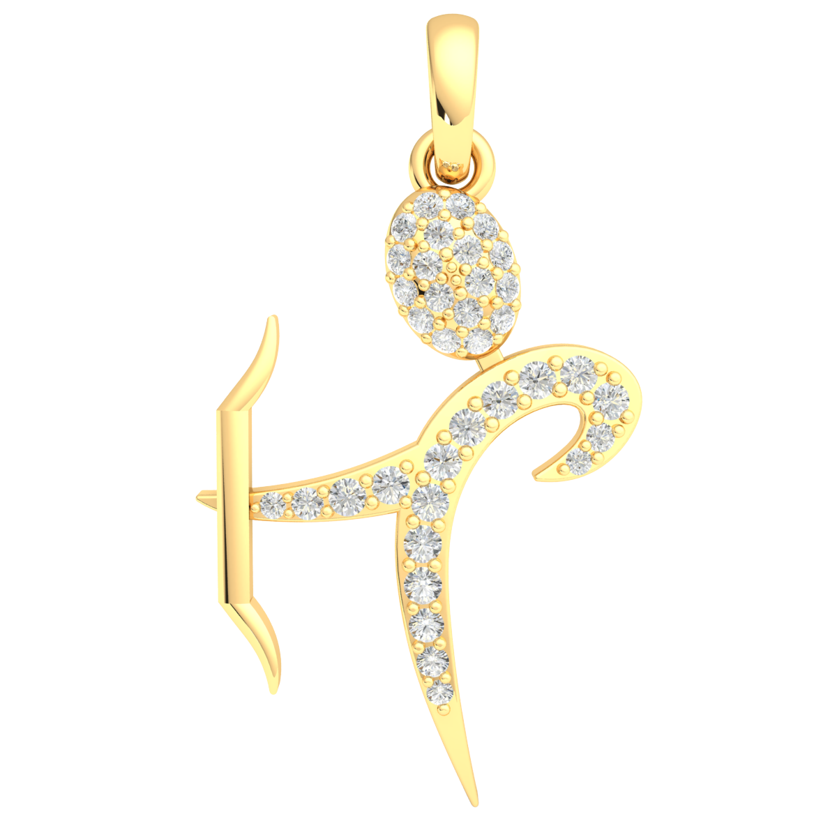 0.3 ctw Round Natural Diamond Pendant Ladies Karate Man 18k Gold H SI2 - Picture 7 of 12