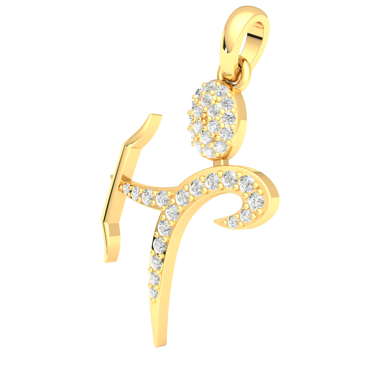 0.3 ctw Round Natural Diamond Pendant Ladies Karate Man 18k Gold H SI2 - Picture 8 of 12