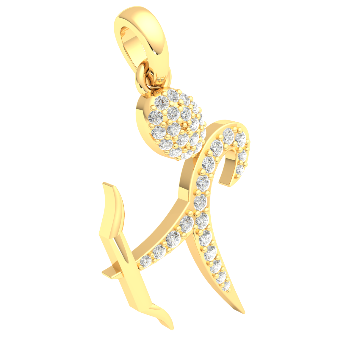 0.3 ctw Round Natural Diamond Pendant Ladies Karate Man 18k Gold H SI2 - Picture 10 of 12
