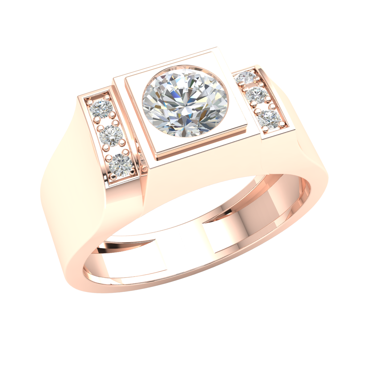 Lumen 10K Yellow Gold Flush-Set Diamond Solitaire Wedding Ring For